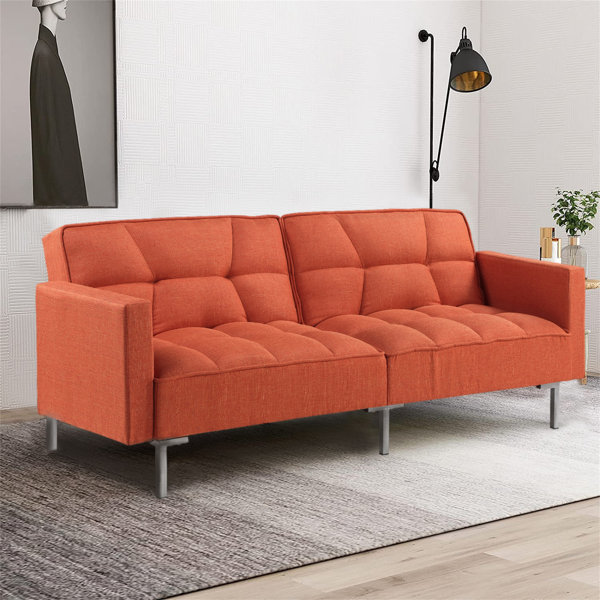 Hokku Designs Burbank Twin 75'' Wide Tufted Back Futon And Mattress